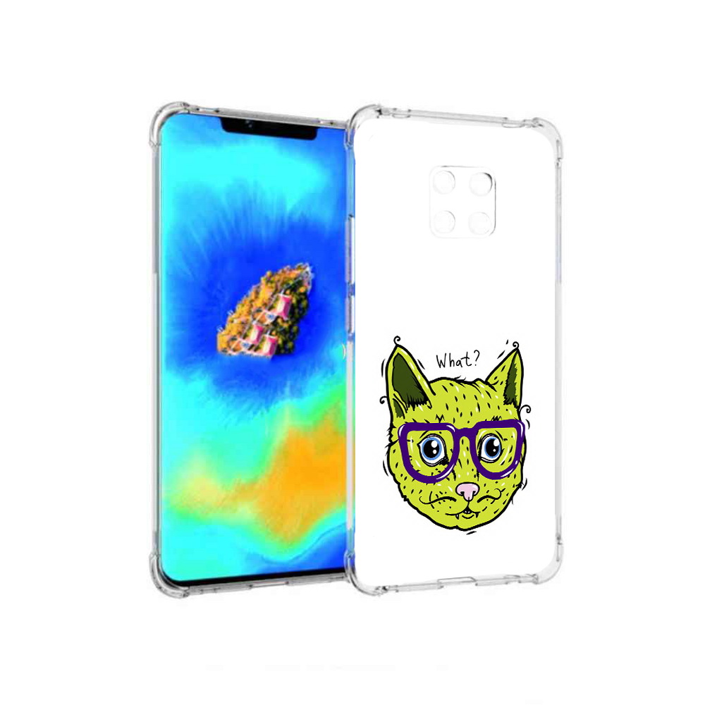 

Чехол MyPads Зеленый кот для Huawei Mate 20 Pro, Прозрачный, Tocco