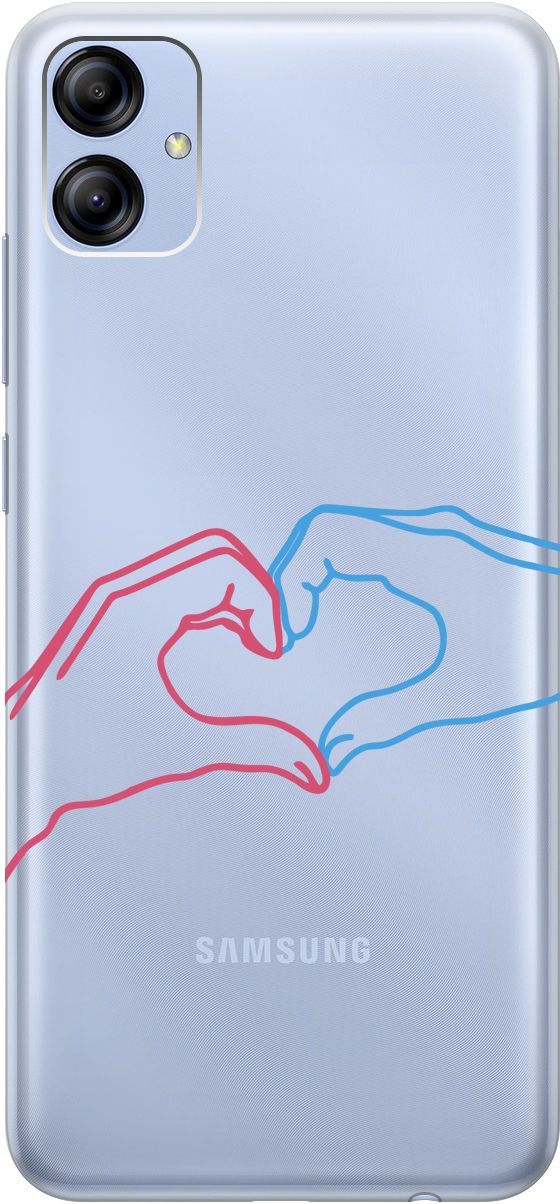 

Чехол на Samsung Galaxy A04e с 3D принтом "Fall in Love" прозрачный, Прозрачный;голубой, 158473