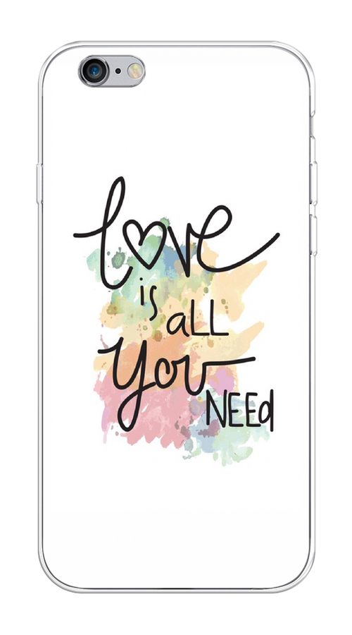 

Чехол на Apple iPhone 6/6S "Love is all you need", Белый;черный;зеленый, 0104S50-1