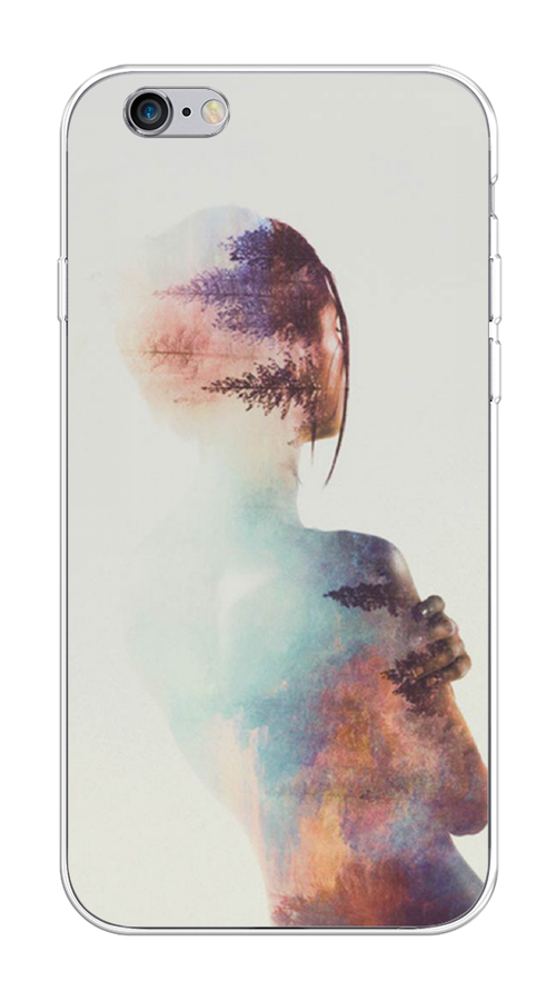 

Чехол на Apple iPhone 6/6S "Девушка-лес", Розовый;голубой;серый, 0104S50-1