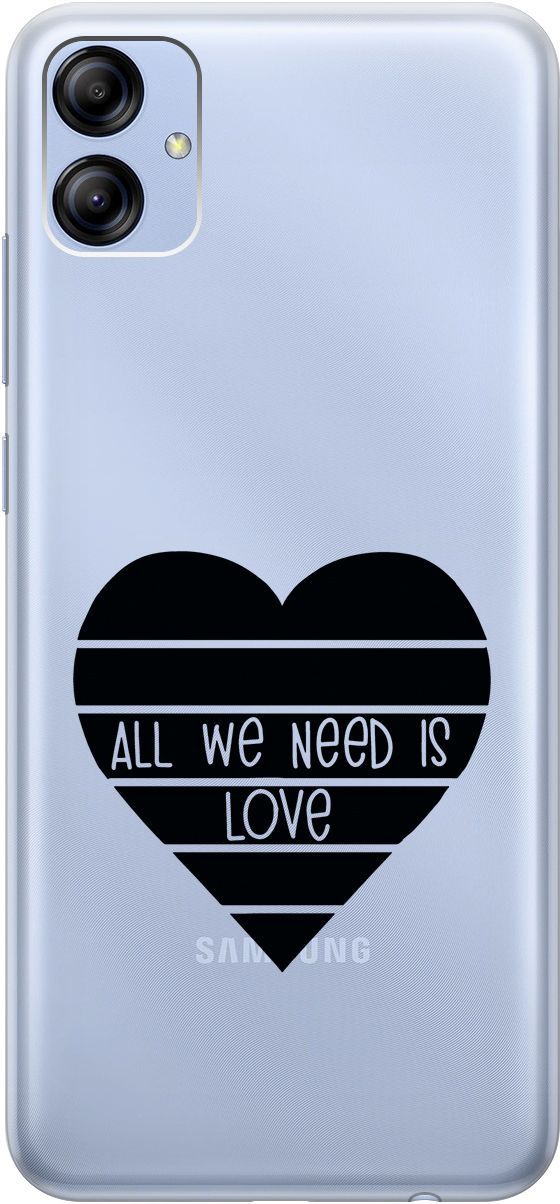 

Чехол на Samsung Galaxy A04e с 3D принтом "All We Need is Love" прозрачный, Прозрачный;черный, 158472