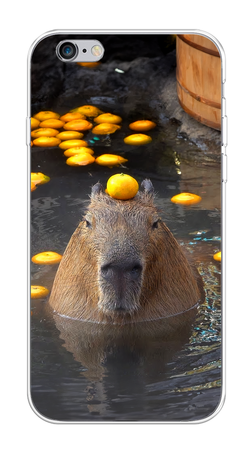 

Чехол на Apple iPhone 6/6S "Капибара отдыхает", Коричневый;оранжевый;серый, 0104S50-1