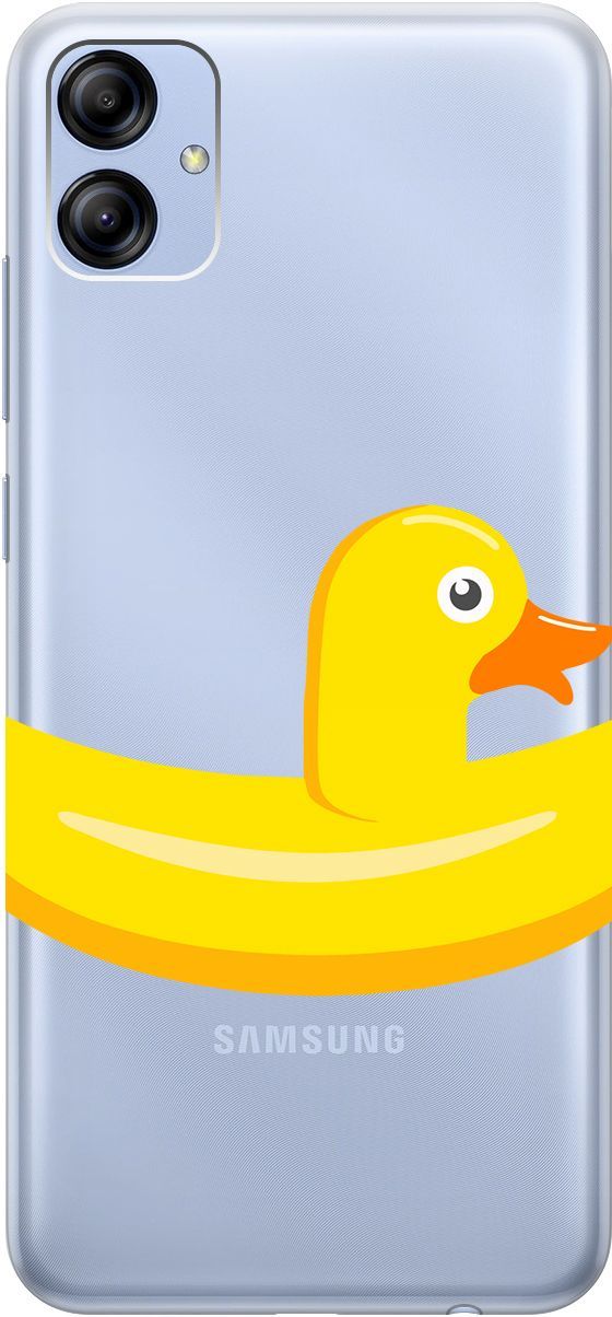 

Чехол на Samsung Galaxy A04e с 3D принтом "Duck Swim Ring" прозрачный, Прозрачный;белый, 158472