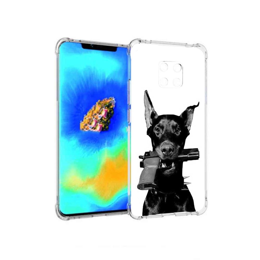 

Чехол MyPads доберман с пистолетом для Huawei Mate 20 Pro, Прозрачный, Tocco