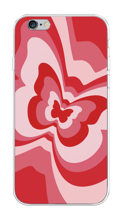 

Чехол на Apple iPhone 6/6S "Бабочка в стиле хиппи", Красный;розовый, 0104S50-1