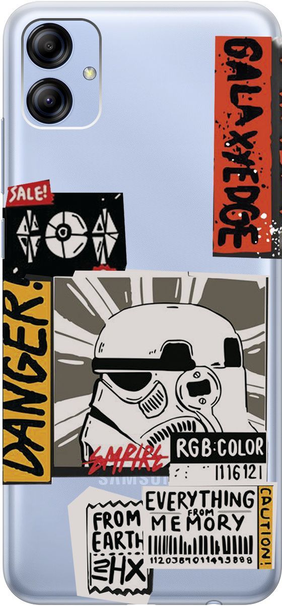 

Чехол на Samsung Galaxy A04e "Stormtrooper Stickers" прозрачный, Прозрачный;белый, 158472