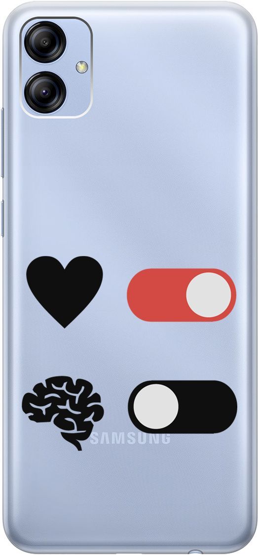 

Чехол на Samsung Galaxy A04e с 3D принтом "Brain Off" прозрачный, Прозрачный;белый, 158472