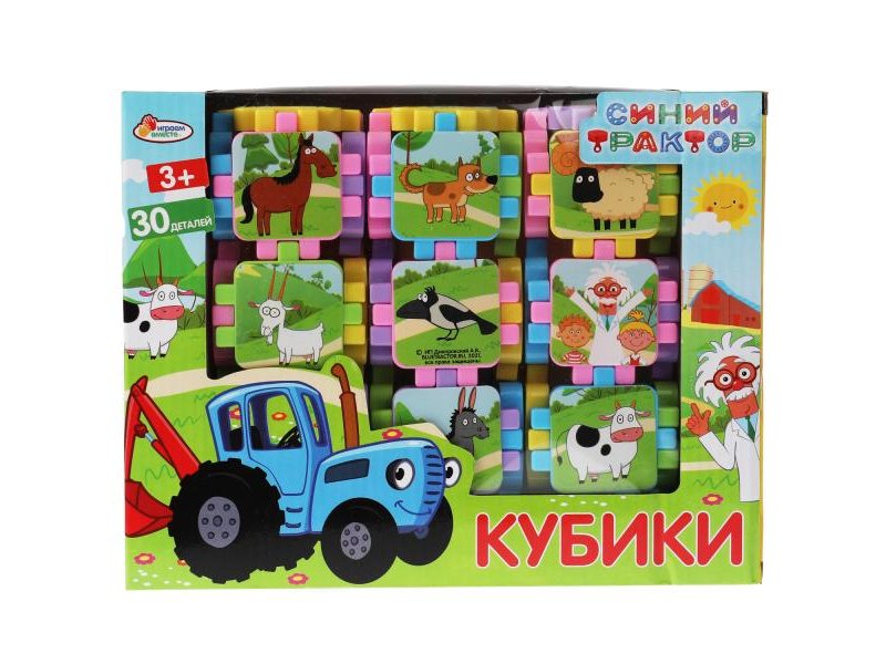 

3D пазл Играем Вместе Синий трактор Кубики 30 деталей 1808K1121-R3