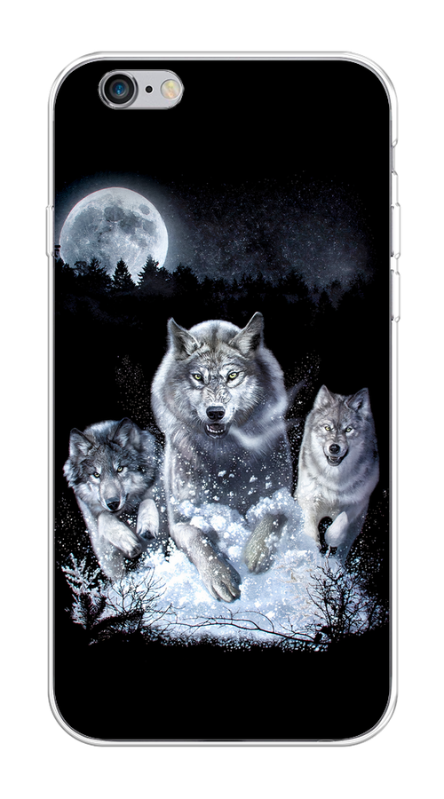 

Чехол на Apple iPhone 6/6S "Стая волков под луной", Черный;белый;серый, 0104S50-1