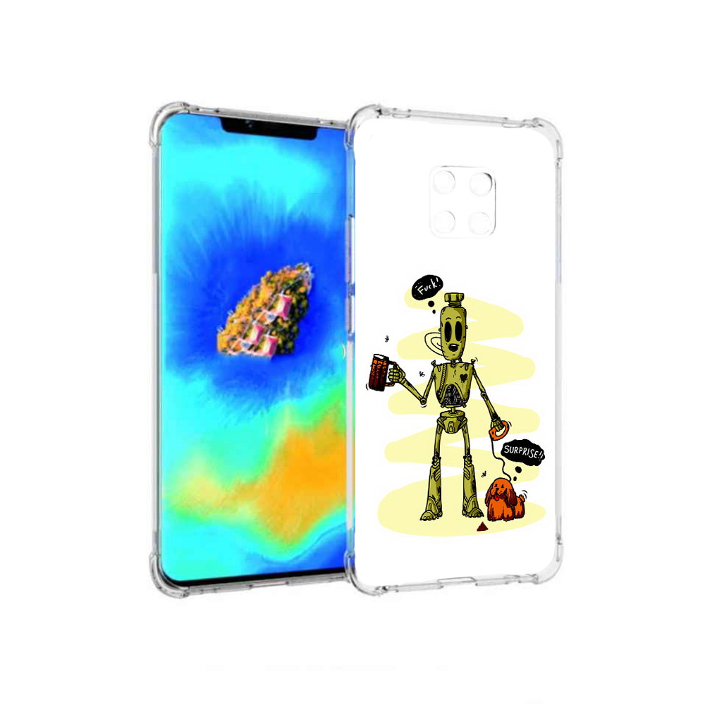 

Чехол MyPads прикольный робот для Huawei Mate 20 Pro, Прозрачный, Tocco