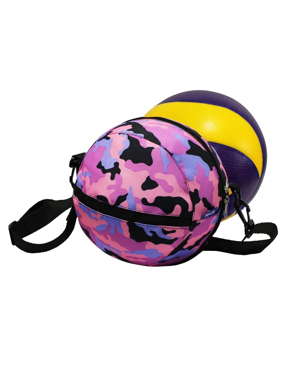 Сумка для мяча Belon familia принт Камуфляж розовый дл. окр. 70 см