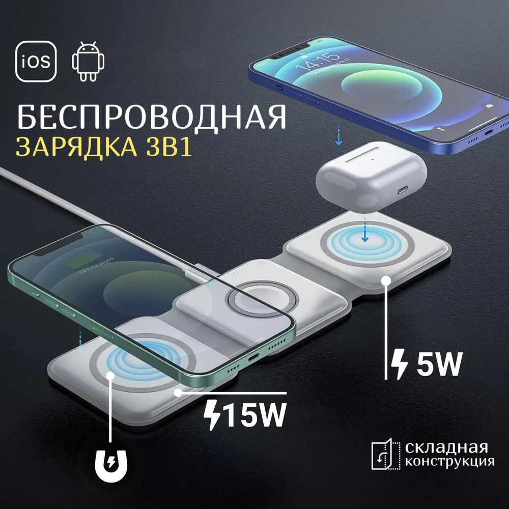 

Беспроводное зарядное устройство The Element OF Happiness Q6857 15Вт Белое, Q6857