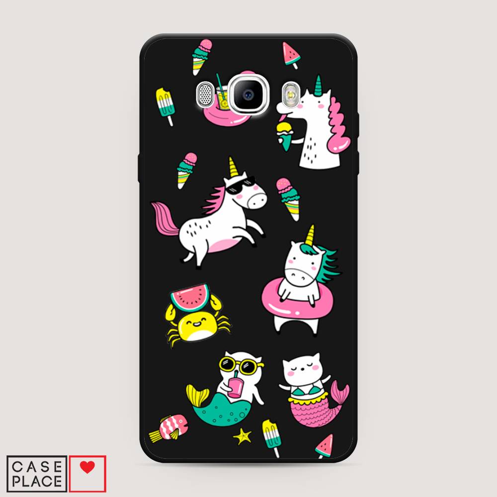 

Чехол Awog на Samsung Galaxy J7 2016 / Самсунг J7 2016 "На отдыхе", Белый;голубой;розовый, 23052-1