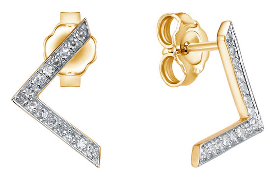 

Серьги из желтого золота с бриллиантом Империал S02465-320, S02465-320