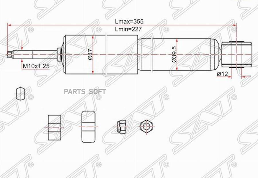 

SAT Амортизатор передний TOYOTA LITE/TOWNACE NOAH 96-07 LH=RH ST-48500-29675