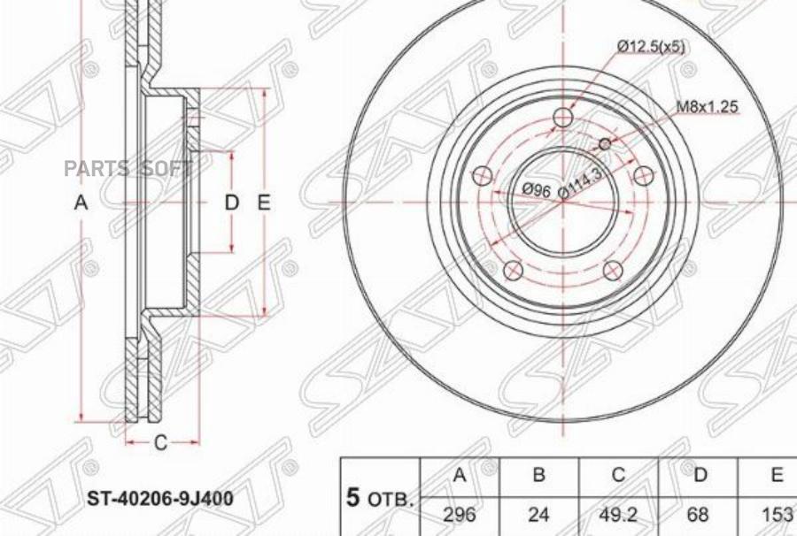 

SAT Диск тормозной перед NISSAN TEANA J31/SKYLINE V35 01-07/STAGEA M35 01-07