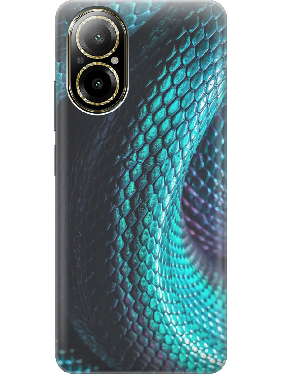 

Силиконовый чехол на Realme C67 с рисунком "Змеиная кожа", Зеленый;синий, 20012142