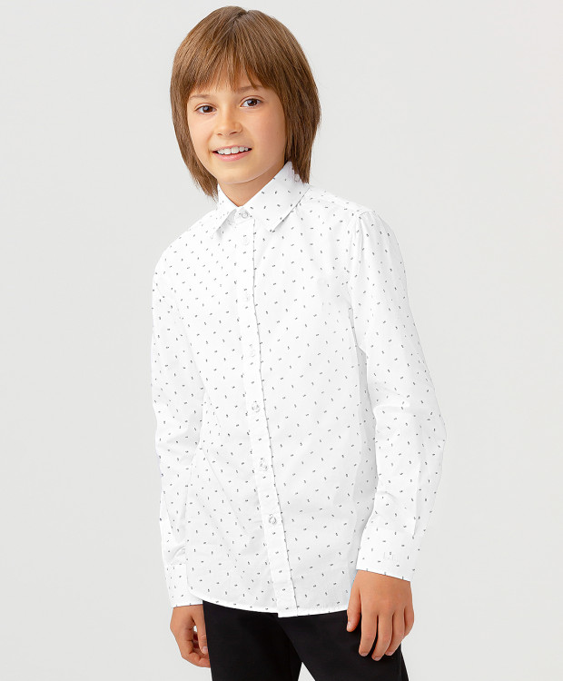 Рубашка приталенная на пуговицах белая Button Blue (170)
