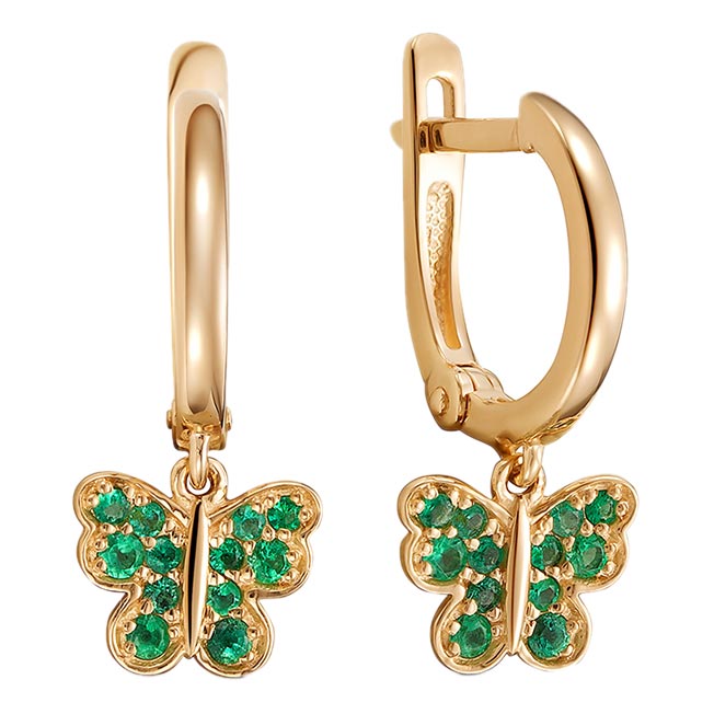 

Серьги из красного золота с изумрудом Vesna jewelry 22252-150-11-00, 22252-150-11-00