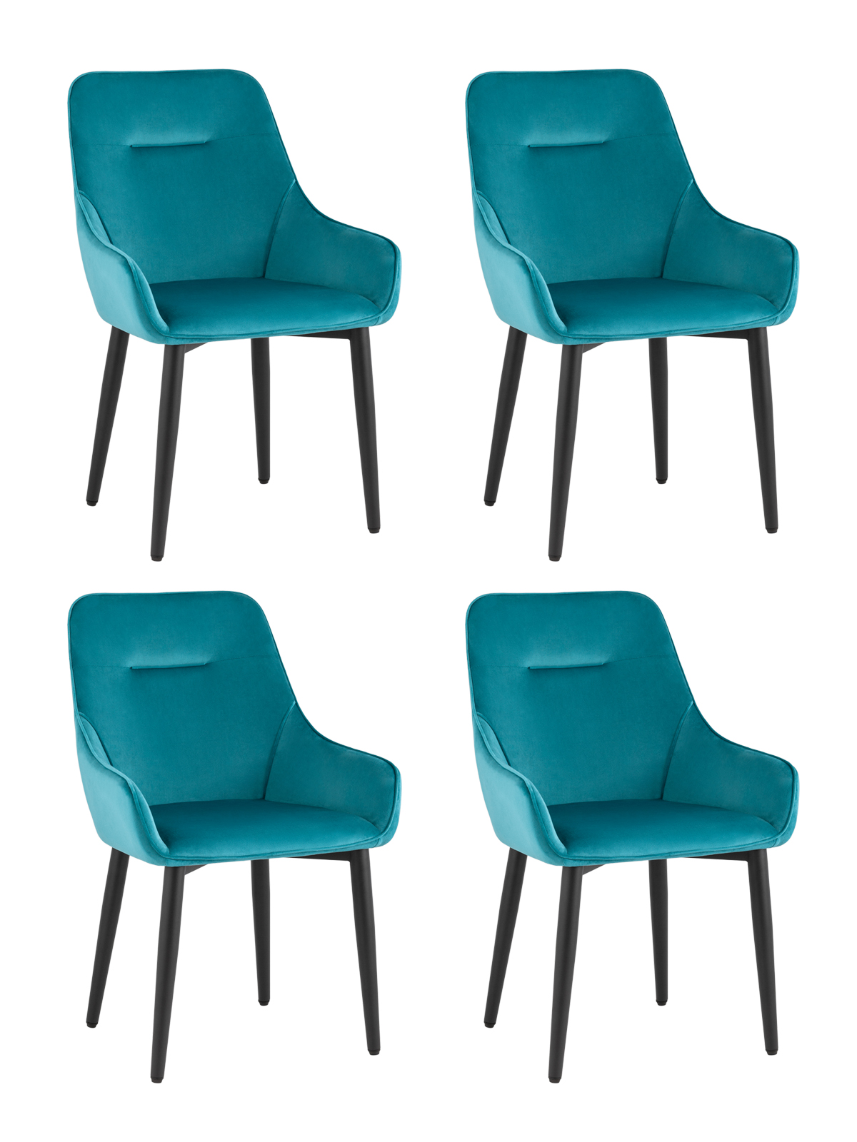фото Стул диана new, велюр темно-бирюзовый (комплект 4 шт) stool group