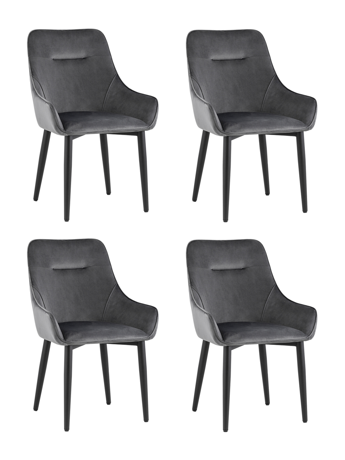 фото Стул диана new, велюр серый (комплект 4 шт) stool group