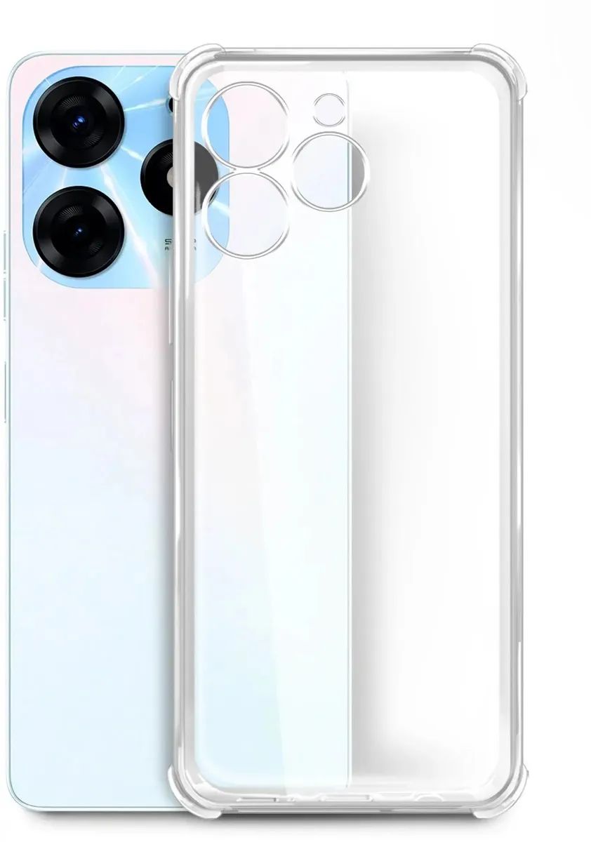 

Чехол (клип-кейс) BORASCO для Tecno Spark 10 Pro, противоударный, прозрачный [71708]
