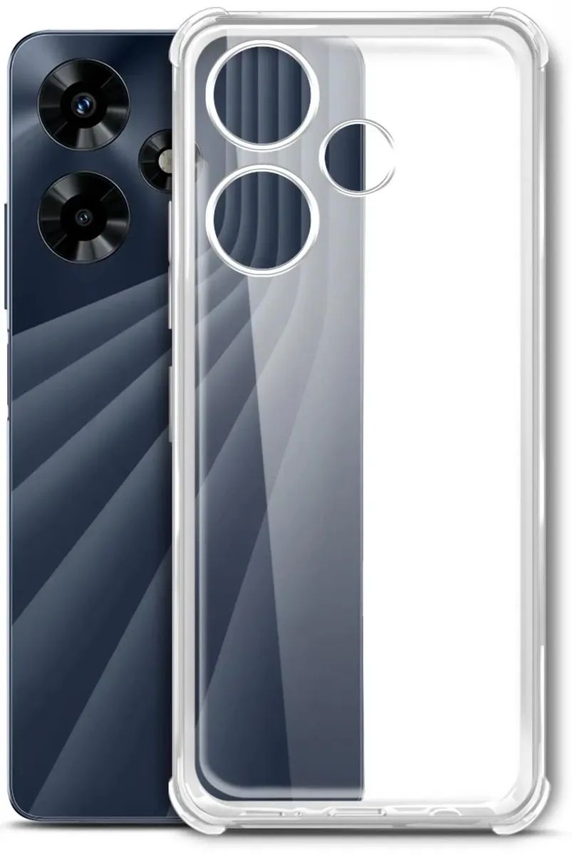 

Чехол (клип-кейс) BORASCO для Infinix HOT 30, противоударный, прозрачный [72317]