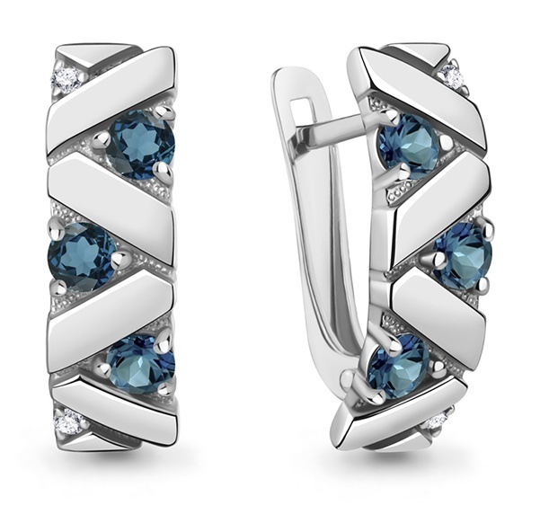 

Серьги из серебра Kari Jewelry 230773, топаз/фианит, 230773