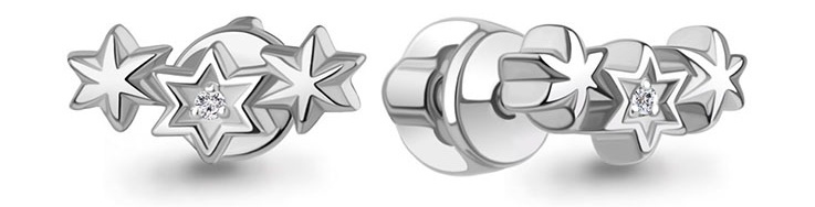 

Серьги из серебра Kari Jewelry 230761, бриллиант, 230761