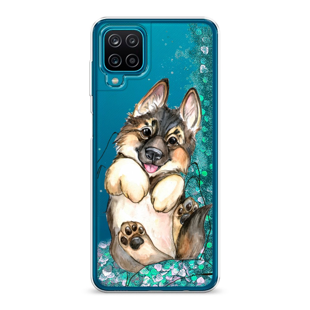 

Жидкий чехол с блестками "Овчарка в ладошках" на Samsung Galaxy A12, 2101695-1