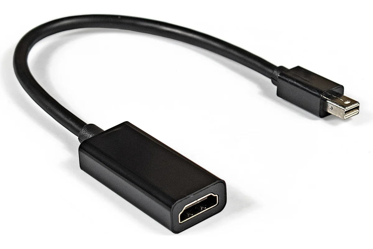 

Переходник ExeGate miniDisplayPort - HDMI вилка-розетка 0.15м чёрный