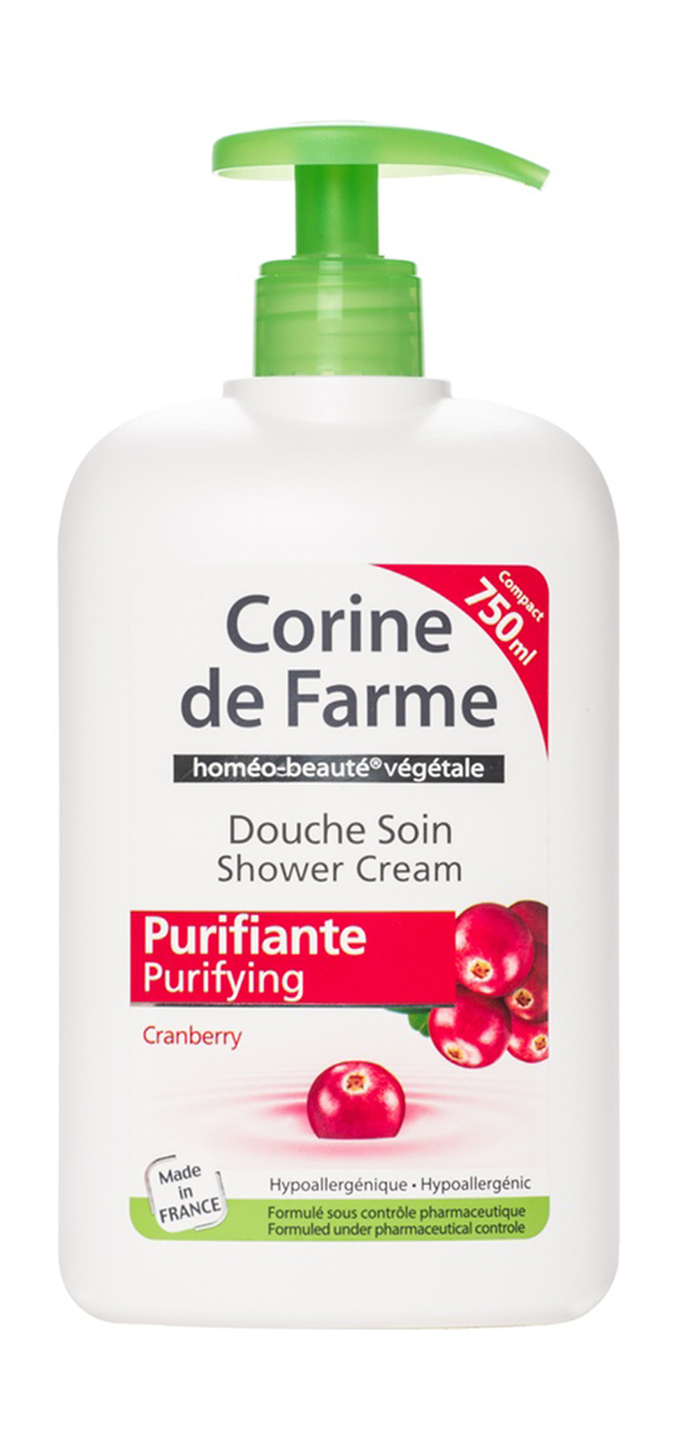 фото Гель для душа corine de farme purifying shower cream, 750мл