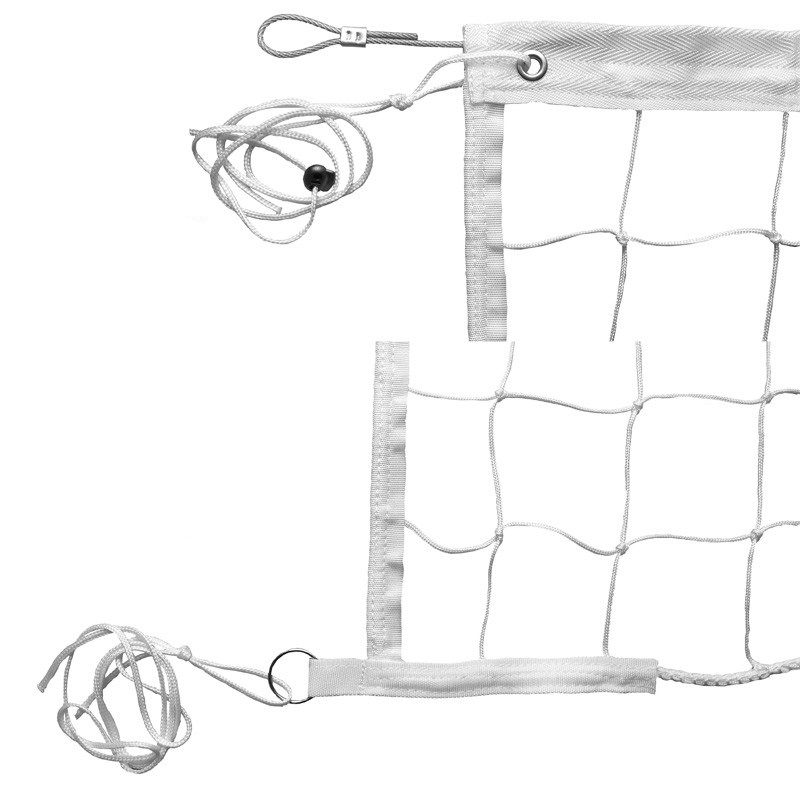 Сетка волейбольная FS-V-№4, карманы, трос мет., 9,5х1 м, нить 3,5мм