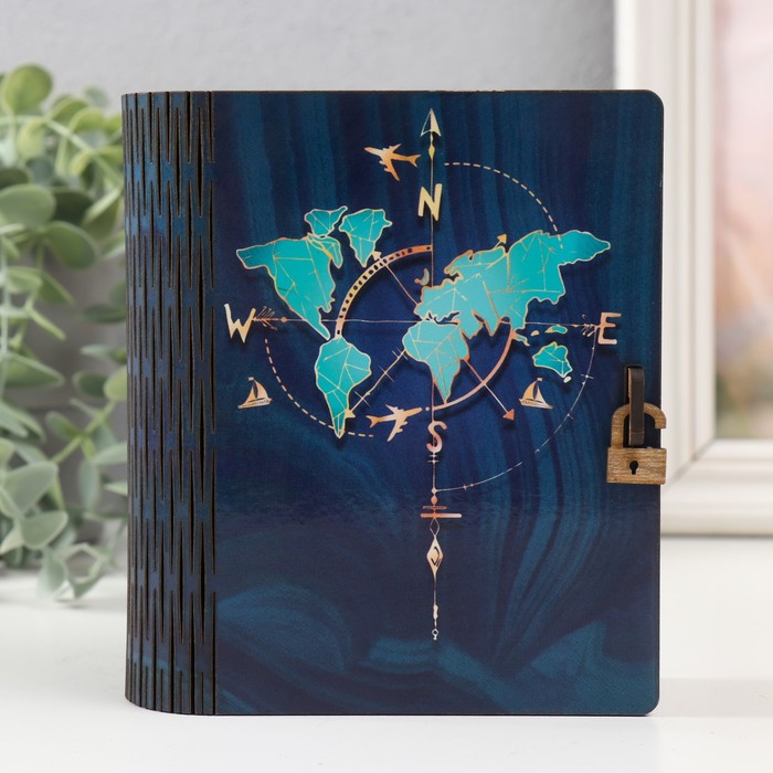 

Шкатулка-книга "Карта" 14х12х5 см, Синий