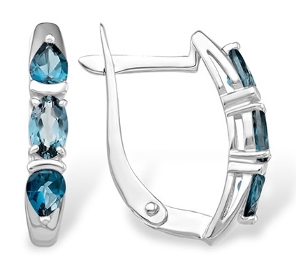 

Серьги из серебра Kari Jewelry 222562, топаз, 222562