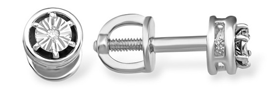 

Серьги из серебра Kari Jewelry 222556, бриллиант, 222556