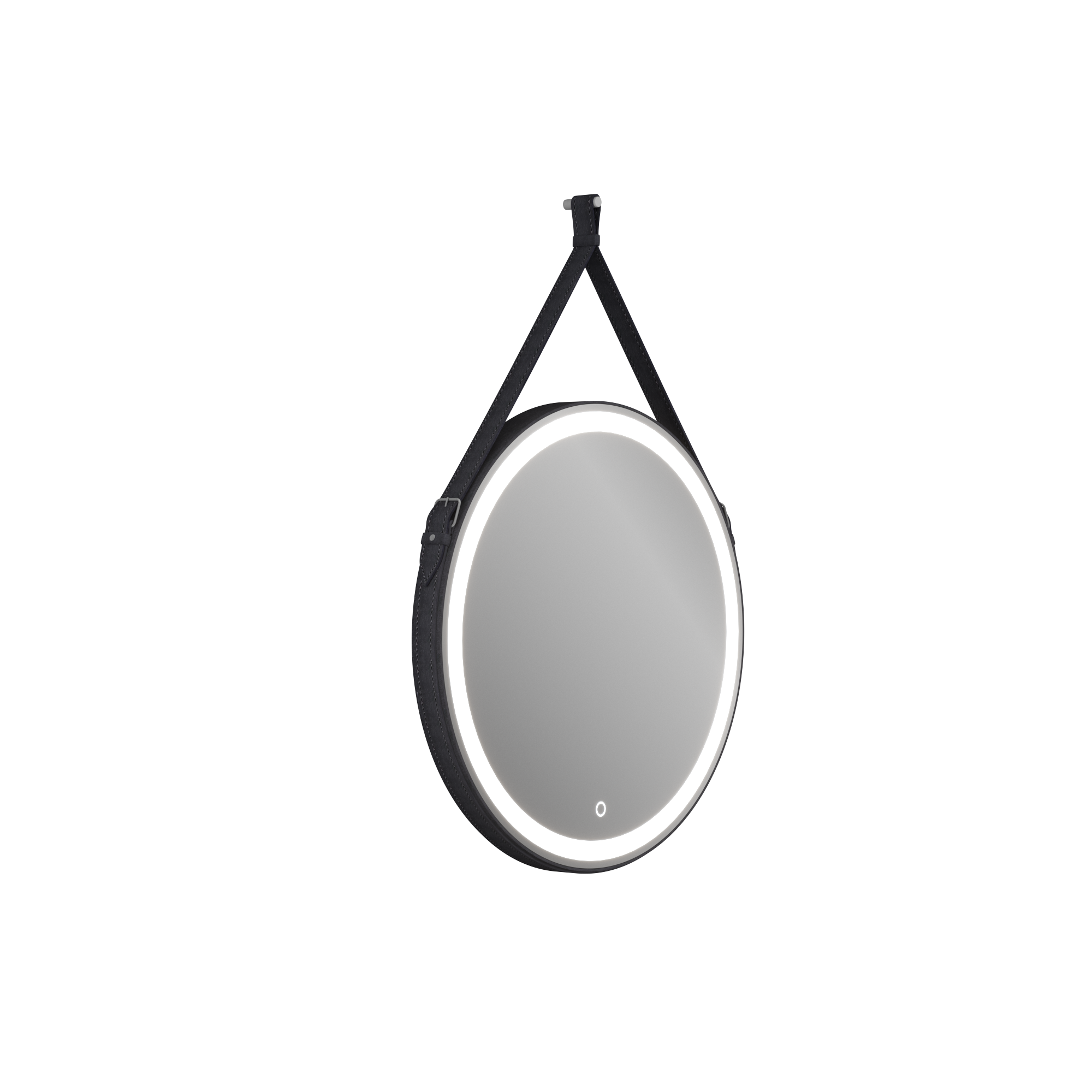 фото Зеркало teymi tiko d50 с led, сенсор, черный кожаный ремень t20902s