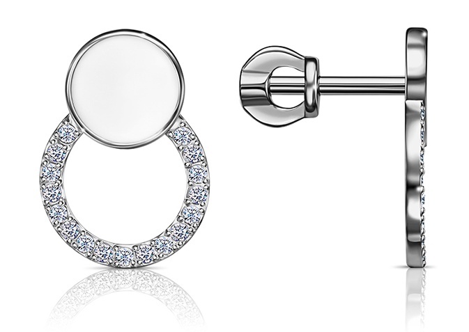 

Серьги из серебра Kari Jewelry 222499, фианит, 222499
