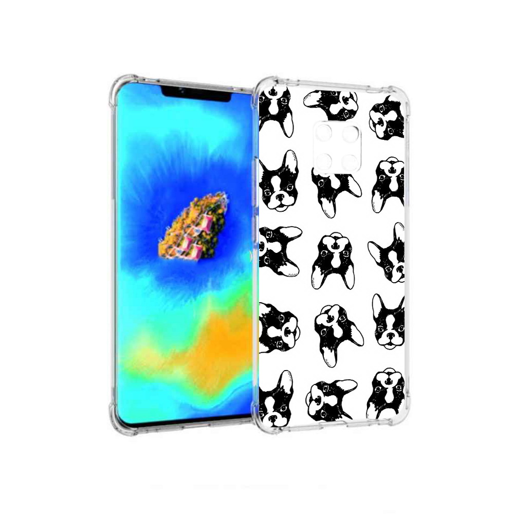

Чехол MyPads черно белые собачки для Huawei Mate 20 Pro, Прозрачный, Tocco