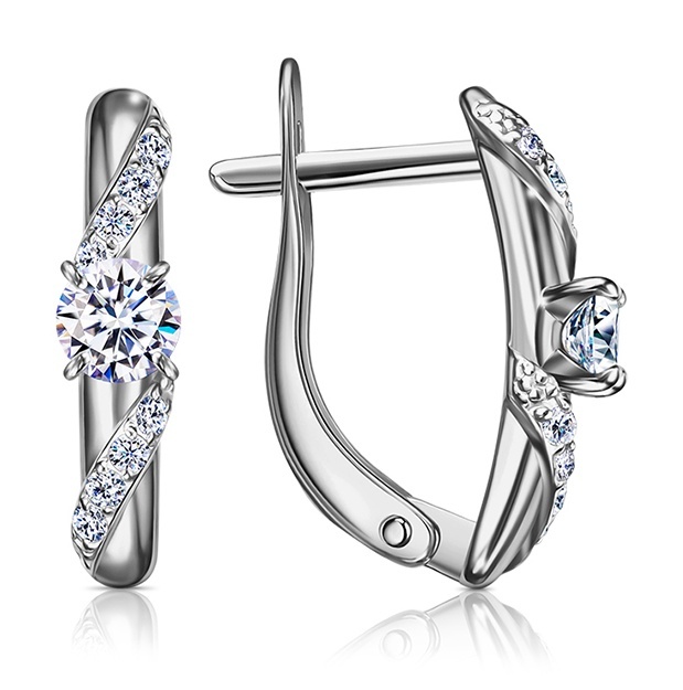 

Серьги из серебра Kari Jewelry 222488, фианит, 222488