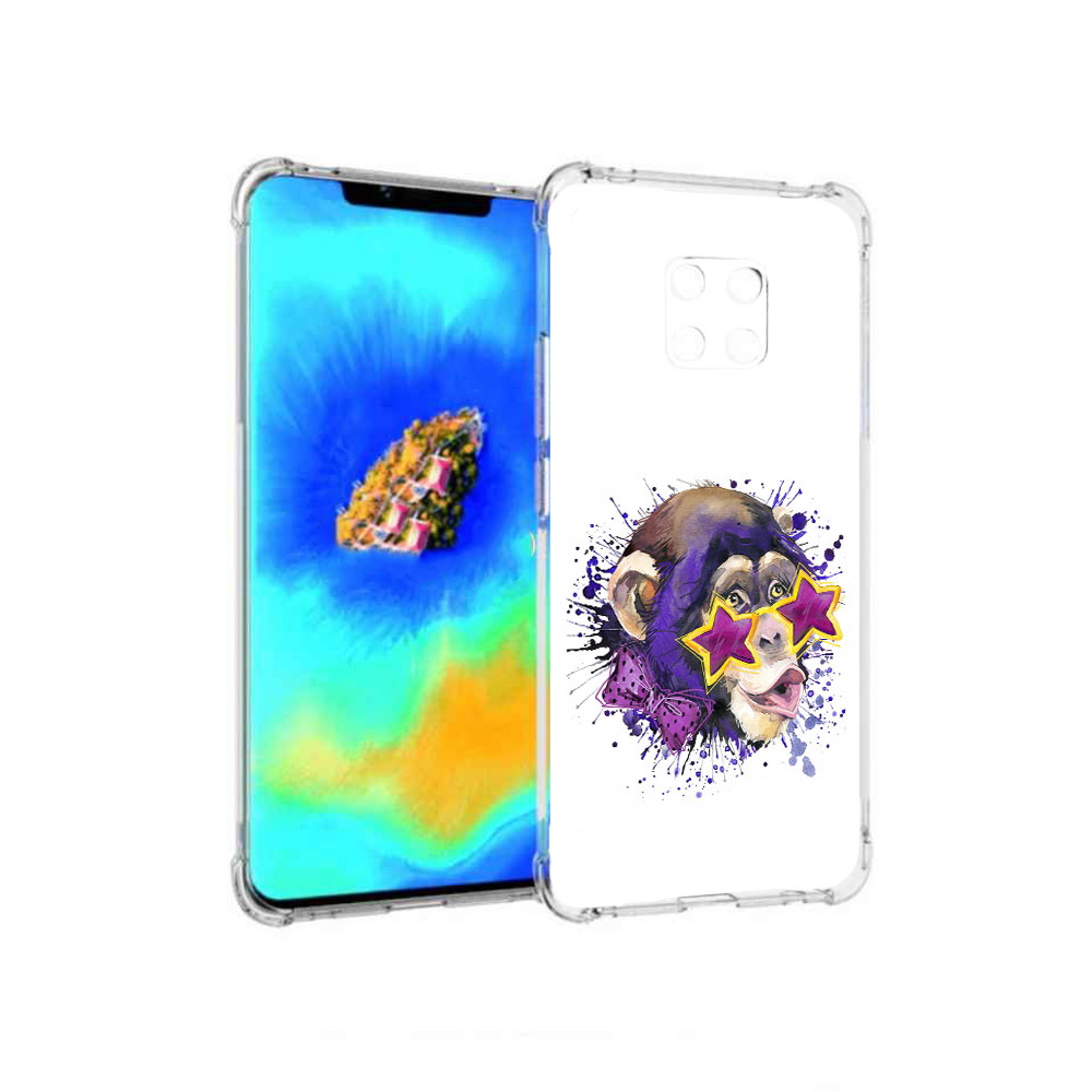

Чехол MyPads обезьяна в очках для Huawei Mate 20 Pro, Прозрачный, Tocco