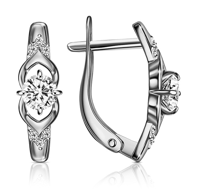 

Серьги из серебра Kari Jewelry 222487, фианит, 222487