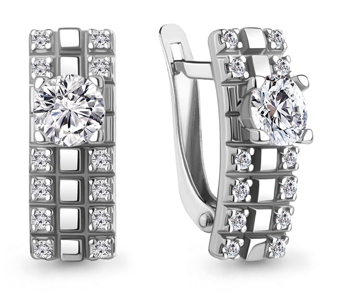 

Серьги из серебра Kari Jewelry 222472, фианит, 222472