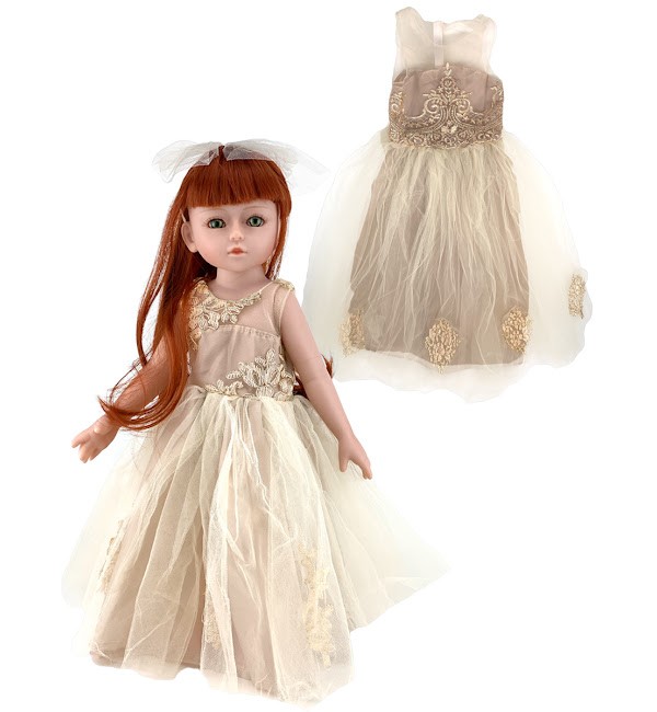 

Набор Город Игр Праздничное платье и кукла Anna De Wailly Dolls GN-9417/бежевый-S