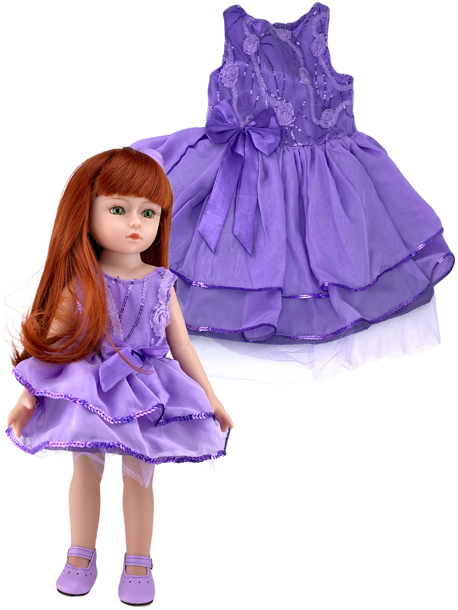 

Набор Город Игр Праздничное платье и кукла Anna De Wailly Dolls GN-9417/фиолетовый-M