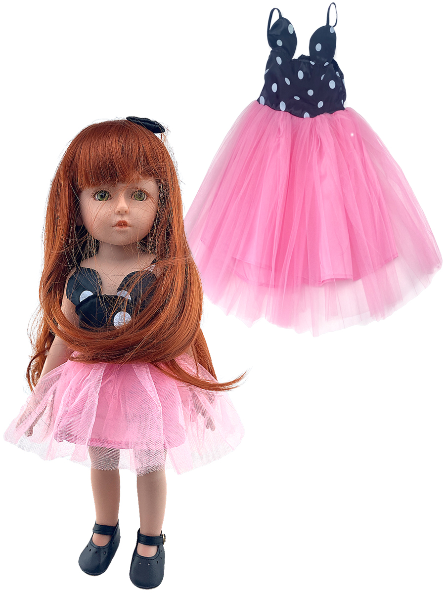 

Набор Город Игр Праздничное платье и кукла Anna De Wailly Dolls GN-9417/горошек-S