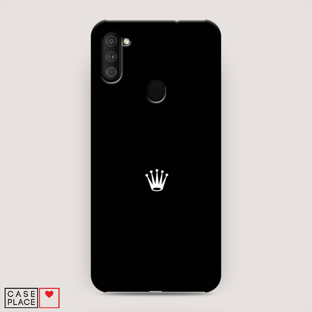 фото Пластиковый чехол "белая корона на черном фоне" на samsung galaxy a11 awog