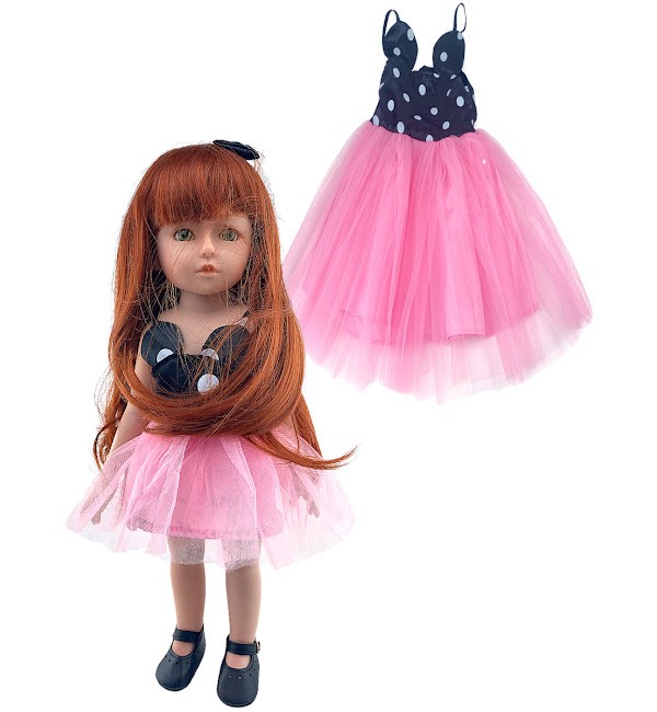 

Набор Город Игр Праздничное платье и кукла Anna De Wailly Dolls GN-9417/горошек-L