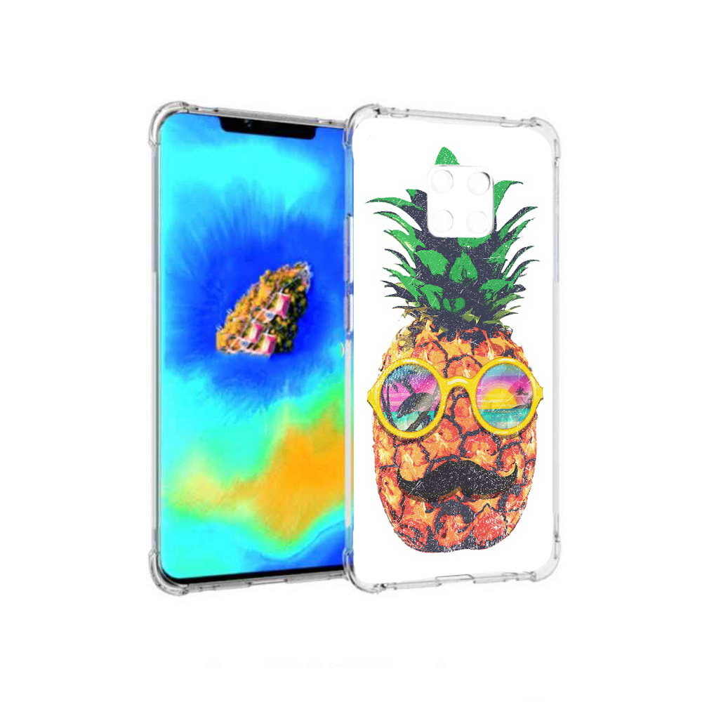 Чехол MyPads прикольный ананас с лицом для Huawei Mate 20 Pro