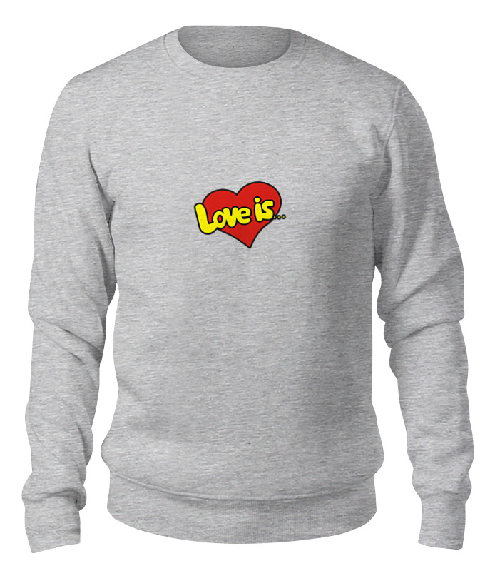 

Свитшот унисекс Printio Love is серый XL, Love is